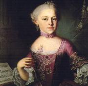 unknow artist Portrait of Maria Anna Mozart oil painting on canvas